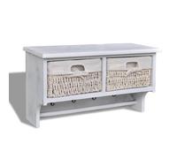 Paulownia Wood Wall Shelf Wooden Coat Stand Storage Shelf White/Brown vidaXL
