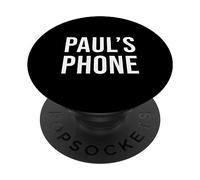 Paul's Phone Black White Name Paul PopSockets Adhesive PopGrip