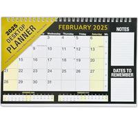 PaulStore 2025 Month To View Desktop Planner Red And White Calendar For Home Office And School Use