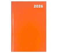 PaulStore 2026 Diary A4 / A5 / A6 Diary Page A Day Desk And Week To View Pastel Colour Diaries Organiser For Student, Teacher, Home, Office, Business Year Planner (Orange, A5 Day A Page)