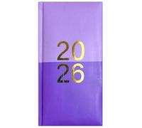 PaulStore 2026 Diary Slim Week to View Fashion Holographic Animated With Colourful Design (Purple)