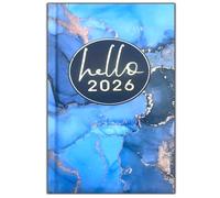 PaulStore 2026 Pocket Week to View Marble with Foil & Rose Gold Pocket Diary and Glossy Design (Marble)