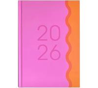PaulStore 2026 Premium Hard Cover Desk Diary Week to View A5 Home Office Planner (Pink)