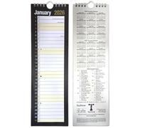 PaulStore 2026 Slim month to view spiral bound wall planner calendar Red and white (Black 2026)
