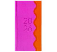 PaulStore 2026 Slim Week To View Diary Colour Block diary with print Glossy Design Fashion Diary (Pink)