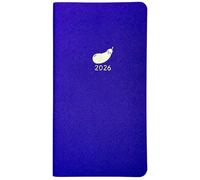 PaulStore 2026 Slim Week To View Diary Insect Leatherette With Gold Designer Diary (Blue)