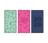 PaulStore 2026 Week To View Slim Premium Padded Embossed PU Diary Fashion Diary (Baby Pink)