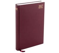 PaulStore 2027 Desk Diary A4 A5 A6 | 2027 Planner Week to View & Page a Day | Hardbacked Executive Journal for Office, Home & School (Red, A5 Day A Page)