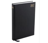 PaulStore 2027 Desk Diary A4 A5 A6 | 2027 Planner Week to View & Page a Day | Hardbacked Executive Journal for Office, Home & School (Black, A5 Week To View)