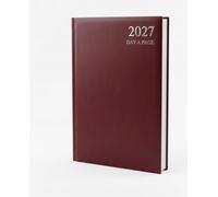 PaulStore 2027 Desk Diary A4 A5 A6 | 2027 Planner Week to View & Page a Day | Hardbacked Executive Journal for Office, Home & School (Red, A4 Day A Page)