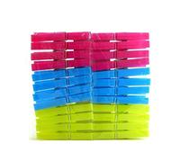 PaulStore 24 Plastic Pegs for Drying Clothes, Extra Strong Grip, Heavy Duty Plastic & Weather Resistance, Large Jumbo Storm Laundry Hanging Clips, Vibrant Multi-Colours