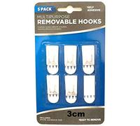 PaulStore 3/5 Pcs Super Sticky Self Adhesive Stick On Removable Hooks No Marks No Mess (5Pcs Hook 3cm)