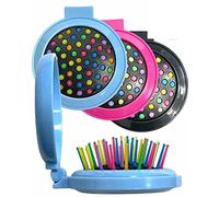 PaulStore 3Pc Portable Travel Folding Hair Brush With Mirror Pocket Size Comb Handbag Size
