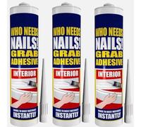 PaulStore 3Pc Strong Grab Adhesive No More Nails Interior Glue Tube Ready Mixed Instant