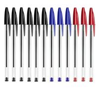 PaulStore Ballpoint Pens multipack | Black Blue Red Assorted Ink Biro Pens | Smooth Writing Everyday Medium Point Pens for School Supplies & Office Stationery (48)