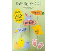 PaulStore Easter Egg Hunt Kit 5 Signs, 20 Bunny Feet & 10 Clue Eggs Decorations