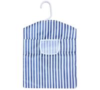 PaulStore Hanging Fabric Peg Laundry Bag | Peg Storage Pouch with Hanger Blue Colour | Double Stitched Reusable Washable Clothes Line Laundry Basket