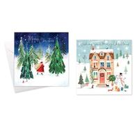 PaulStore Pack Of 10 Christmas Greeting Card 10 Square Cards Random Design