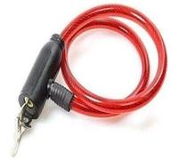 PaulStore Spiral Steel Cable Bike Lock (Includes 2 Keys) - Flexible Heavy Duty Bicycle Chain Lock with Scratch-Resistant PVC Coating - Security Cable for Mountain Bikes, Road Bikes & Gates (Red)