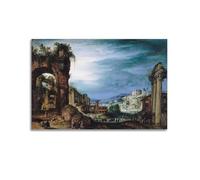 Paulus Brill Roman Ruin Landscape Fine Artwork Poster Canvas Wall Art Decorative Picture Prints Modern Decor 08x12inch(20x30cm)