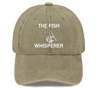 Paunook The Fish Whisperer Golf Hat Outdoor Hat Pigment Black Trucker Hats Women Gifts for Boyfriends Outdoor Cap, Pigment Khaki, One size