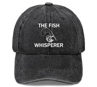 Paunook The Fish Whisperer Golf Hat Outdoor Hat Pigment Black Trucker Hats Women Gifts for Boyfriends Outdoor Cap, Pigment Black, One Size