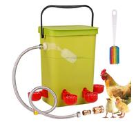 PAUQRWIE Automatic Poultry Waterer, 3.2 Gallon Chicken Water Dispenser with 6 Cups