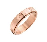 PAURO Men Stainless Steel Hammered Spinner Ring 6mm Anxiety Relief Fidget Wedding Bands Rose Gold Size P 1/2