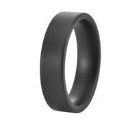 PAURO Men's and Women's Ceramic 6MM Classic Matte Process Engagement Wedding Band Ring Black Size L 1/2