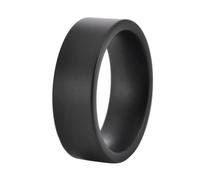 PAURO Men's and Women's Ceramic 8MM Classic Matte Process Engagement Wedding Band Ring Black Size L 1/2