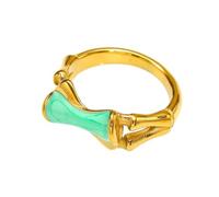PAURO Men's and Women's Stainless Steel Drop Oil Dainty Resilience Growth Rising Higher and Higher Ring Green Size L 1/2