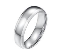 PAURO Men's and Women's Stainless Steel Simplicity Mirror Two-tone Polished Ring Silver Size Y