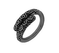PAURO Men's Stainless Steel Retro Sun Wukong Monkey King Golden Hoop Amulet Open Warp Ring Black Size Y