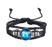 PAURO Men's Women's PU Vintage Chinese Style Zodiac Signet Glowing Bracelet Monkey