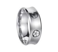 PAURO Mens Womens Stainless Steel Soccer Prints Must Have for Fans Sports Rings Silver Size L 1/2