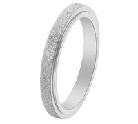 PAURO Slim Stackable Frosted Promise Rings Silver Size P 1/2