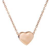 PAURO Stainless Steel 12MM Smooth Heart Necklace for Women Simple Classic Charm Collarbone Chain Rose Gold