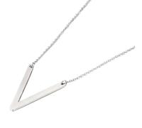 PAURO Stainless Steel Initial Necklace for Women Gift Alphabet A-Z Personalized Simple Minimalist Collarbone Chain Jewelry Silver V