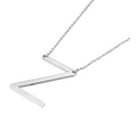 PAURO Stainless Steel Initial Necklace for Women Gift Alphabet A-Z Personalized Simple Minimalist Collarbone Chain Jewelry Silver Z