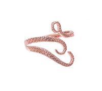PAURO Stainless Steel Punk Octopus Tentacle Sea Monster Kraken Squid Opening Ring for Men Adjustable Rose Gold