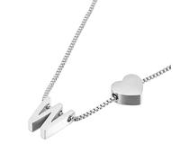PAURO Titanium Steel Heart Initial Necklace for Women Letter A-Z Pendant Tiny Dainty Personalized Birthday Gifts Jewelry Silver W