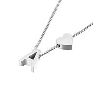 PAURO Titanium Steel Heart Initial Necklace for Women Letter A-Z Pendant Tiny Dainty Personalized Birthday Gifts Jewelry Silver A