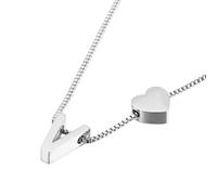 PAURO Titanium Steel Heart Initial Necklace for Women Letter A-Z Pendant Tiny Dainty Personalized Birthday Gifts Jewelry Silver V