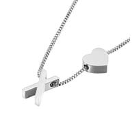 PAURO Titanium Steel Heart Initial Necklace for Women Letter A-Z Pendant Tiny Dainty Personalized Birthday Gifts Jewelry Silver X