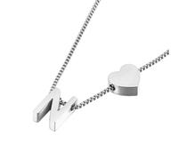 PAURO Titanium Steel Heart Initial Necklace for Women Letter A-Z Pendant Tiny Dainty Personalized Birthday Gifts Jewelry Silver N