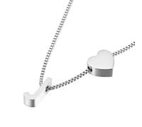 PAURO Titanium Steel Heart Initial Necklace for Women Letter A-Z Pendant Tiny Dainty Personalized Birthday Gifts Jewelry Silver J