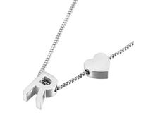PAURO Titanium Steel Heart Initial Necklace for Women Letter A-Z Pendant Tiny Dainty Personalized Birthday Gifts Jewelry Silver R