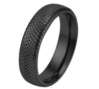 PAURO Unisex Scale Matching Couple Wedding Bands Rings Black Size P 1/2