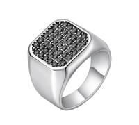 PAURO Unisex's Stainless Steel Classic Elegant Novel Simple Exquisite Personalized Romantic Ring Silver Size P 1/2