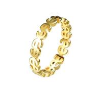 PAURO Unisex's Stainless Steel Classic Elegant Novel Trend Personalized Simple Ring Gold Size L 1/2